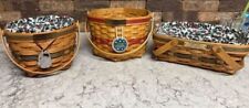 3 Longaberger Christmas Baskets With Protectors. picture