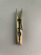 Vintage Brass Clothes Pin Hanger Solid Heavy Duty Desk Decor picture