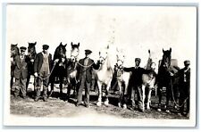 c1910's Horses And Cowboys Scene Field RPPC Photo Unposted Antique Postcard picture