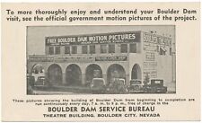 1937 Advertising Boulder Dam Service Bureau Theatre Building Boulder City Nevada picture