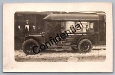 Real Photo Union Rubber Co. Early Delivery Truck Akron Ohio OH In Snow RP D28 picture