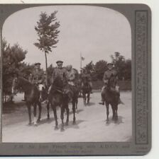 FM Sir John French riding with ADC's Indian Cavalry escort WWI Stereoview c1915 picture