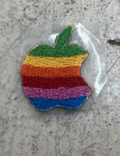 Vintage Apple Computer Vintage Rainbow Embroidered Logo Sticker Patch picture