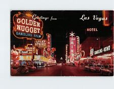 Postcard Fremont Street At Night Las Vegas Nevada USA picture