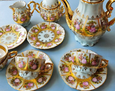 Royal Vienna Style Gold Gilt Porcelain Tea Set Cup &Saucer Teapot Sugar Creamer picture
