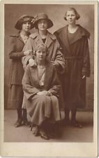 RPPC 4 Women in Studio With Hats and Coats Unposted c1910 Postcard picture