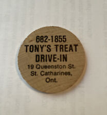 Vintage Tony’s Treat Drive-In Wooden Nickel St Catharines Ontario Queenston St. picture