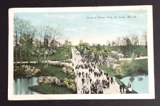 Scene from Forest Park Aerial View Crowd St Louis Missouri MO Postcard c1930s picture