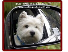   Happy Dog Westie In Car Refrigerator / Tool Box  Magnet Gift Card Insert  picture