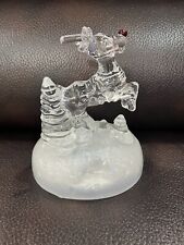 VTG Cristal D'Arques Rudolph the Red Nosed Reindeer Lead Crystal Music Box WORKS picture