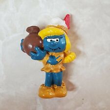 The Smurfs Smurfette Smurf Feather Pottery 20167 Rare Vintage Figurine 1983 picture