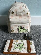 Disney Loungefly Rapunzel Pascal All Over Print Backpack And Wallet BNWT picture