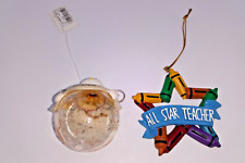 Blown Glass Christmas Ornament and Teacher All Star Ornament picture