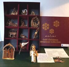 2014 Danbury Mint Gold Plated Christmas Ornament Collection 12+1 Exc Condition  picture