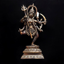 Bronze Kali Durga Goddess Mahakali Statue Crystal Hindu Idol Home Decor Fine Art picture