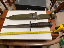 VINTAGE ORIGINAL WWII US M-IV IMPERIAL KNIFE-WITH US M8 B M CO SCABBARD As found picture