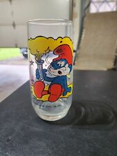 Smurf PAPA Glass Drinking Tumbler Wallace Berrie & Co; Peyo Vintage 1982 picture