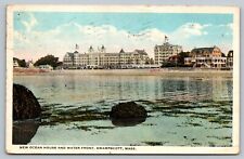 1924 Swampscott,MA New Ocean House and Water Front Teich Essex County Postcard picture