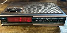 Vintage Spartus 1108 Alarm Clock Wood Grain from 80s Issue W Clock Display picture