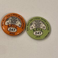 National COAL & Excavation Co. PINBACK BUTTON 1953 Lot Of 2 picture