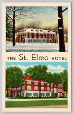 Postcard St. Elmo Hotel Winter and Summer Chautauqua New York picture