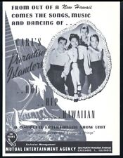 1946 Carl's Paradise Islanders photo Hawaii music show gig booking vtg print ad picture