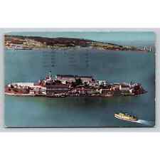 1952 Vintage Postcard The Rock Alcatraz Island San Francisco Boat Golden Gate picture