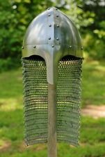 New Norman Medieval Viking Spangenhelm Nasal Helmet with Chainmail Aventail Larp picture