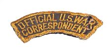 MEGA SALTY ORIGINAL TWILL WW2 OFFICIAL U.S. WAR CORRESPONDENT WORN PATCH picture