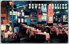 Vtg New York City NY Sammy's Bowery Follies Cabaret Restaurant Postcard picture