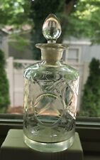 Antique Clear Hand Blown Fancy Perfume Bottle Early Ground Neck  w/ Stopper picture