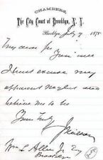 Judge Neilson Brooklyn City Court New York Antique Autograph Signed Letter 1875 picture