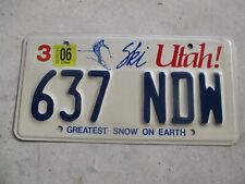 Utah 2006 SKI  license plate   # 637 NDW picture
