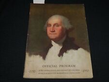 1932 GEORGE WASHINGTON BICENTENNIAL COMMISSIONS SOFTCOVER PROGRAM - J 6949 picture