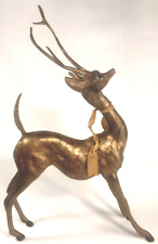 Christmas Reindeer Gold Marble Plastic 1970s Vintage Holiday Decoration picture