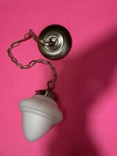 Vintage Smooth Satin White Glass Acorn Ceiling Pendant Lamp picture