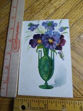 Greeting Postcard - Embossed Vase of Flower Print picture