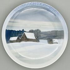 Antique ROSENTHAL 1910 CHRISTMAS WALL PLATE Blue & White Porcelain WINTER PEACE picture