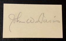 John William Davis Signed Card Solicitor General of the United States -W. Wilson picture