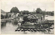 Reading England UK, View from Caversham Bridge, Boats, Vintage Postcard picture