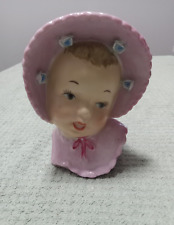 Adorable Vintage Lavendar Young Baby/Girl Head Vase picture