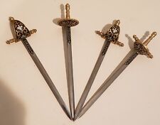 Lot Of 4 Vintage Spanish Sword Letter Openers Toledo Spain Steel musketeers picture