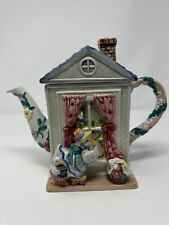 fitz and floyd mother goose teapot 1994 44oz vintage floral house picture