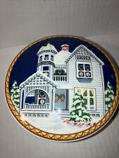 Mikasa Victorian Holiday Home Round Ceramic Covered Trinket/Candy Box Dish 5