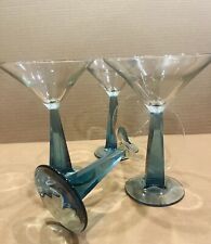 4 Bombay Sapphire Gin Collection Mariner Martini Glass Blue Square Tapered Stem picture