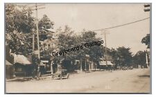 RPPC Main Street View Gas Station Car CALEDONIA NY New York Real Photo Postcard picture
