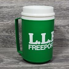 Vintage L.L. Bean Freeport Maine Aladdin Plastic Mug w/Lid Green White 12 Oz. picture