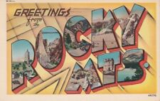 c1940 Large Letter Greetings from the Rocky Mountains, CO. Linen Unposted picture