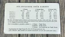 Vintage All Inclusive Tour Tariffs Price Sheet  picture