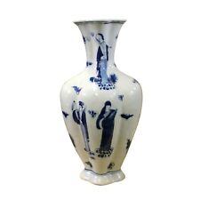 Chinese Blue White Porcelain Eight Immortal Graphic Vase ws403 picture